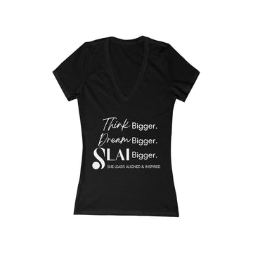 T-Shirt V-Neck - SLAI Think Bigger. Dream Bigger
